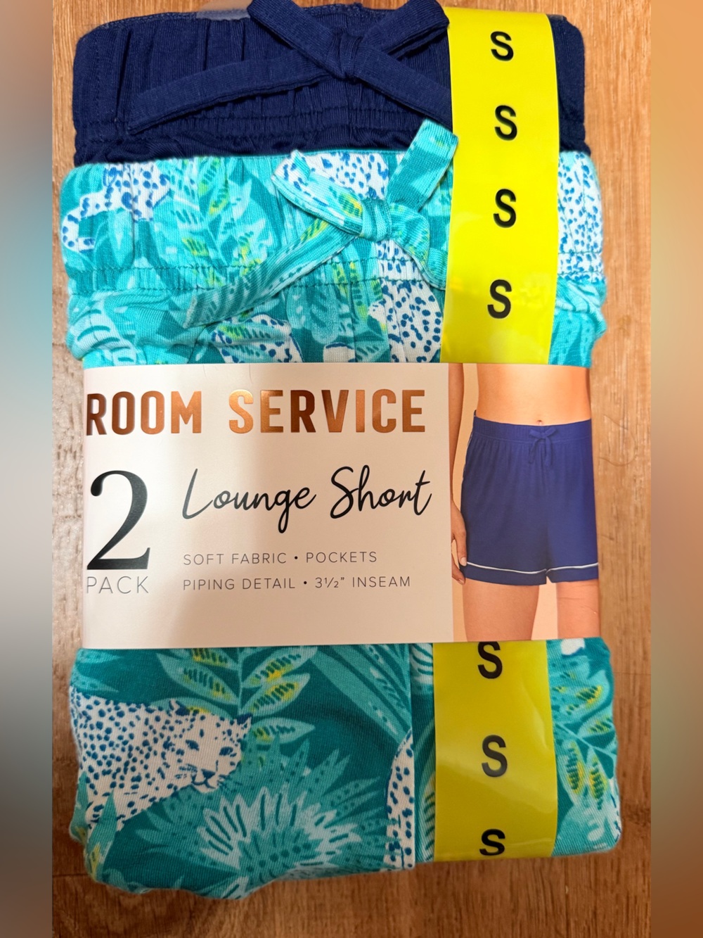 2-Pack Kids Lounge Shorts - Naval Blue & Teal Print